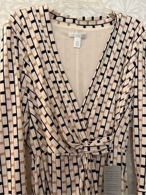 London Times Twist Front Draped Sheath Dress - Size L - New With Tags